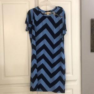 Michael Kors blue striped dress L